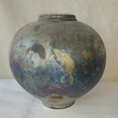 Large, Raku Pottery Vase- Signed by Artist- Kidd, 91