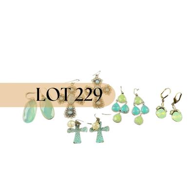 -229- COSTUME JEWELRY | Blue & Crosses Earrings