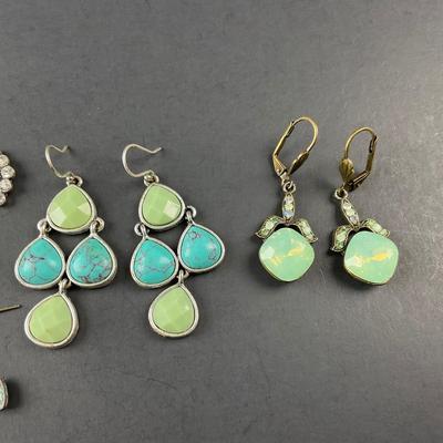 -229- COSTUME JEWELRY | Blue & Crosses Earrings