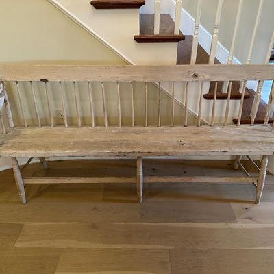 Antique Pine Single Board Bench (See Details)