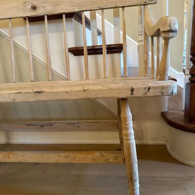 Antique Pine Single Board Bench (See Details)