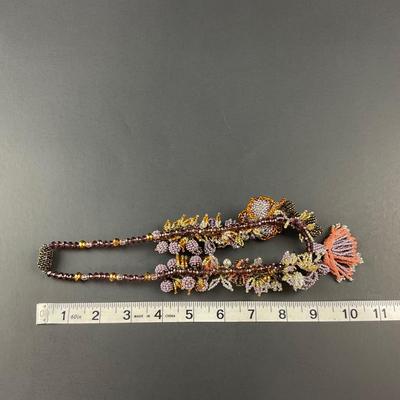 -232- ARTISAN | Multicolored Beaded Necklace & Earrings