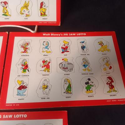 WALT DISNEY PROD. JIG SAW LOTTO BOARDS