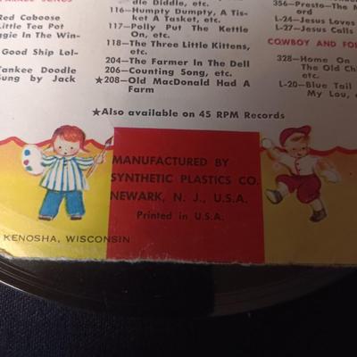 1957 KIT CARSON WESTERN SONGS AND SMOKEY THE BEAR 45 RECORDS