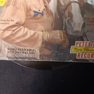 1957 KIT CARSON WESTERN SONGS AND SMOKEY THE BEAR 45 RECORDS