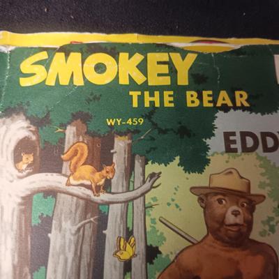1957 KIT CARSON WESTERN SONGS AND SMOKEY THE BEAR 45 RECORDS