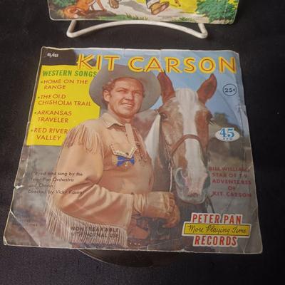 1957 KIT CARSON WESTERN SONGS AND SMOKEY THE BEAR 45 RECORDS