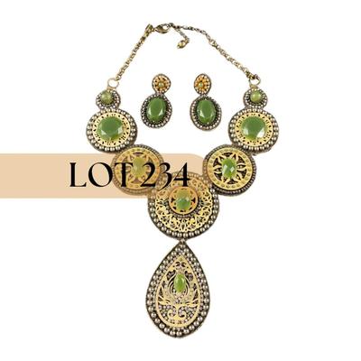-234- CHICOS | Wood Beaded Necklace & Earrings Set | Marked