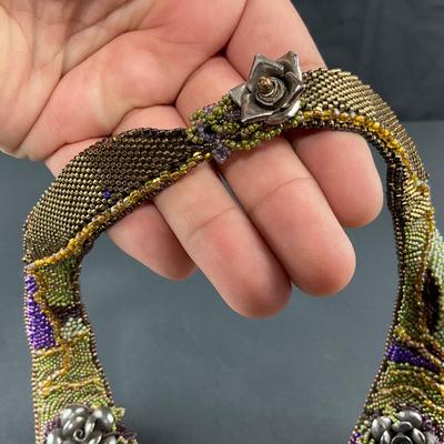 -239- ARTISAN | Stone & Beaded With Leather Back Necklace