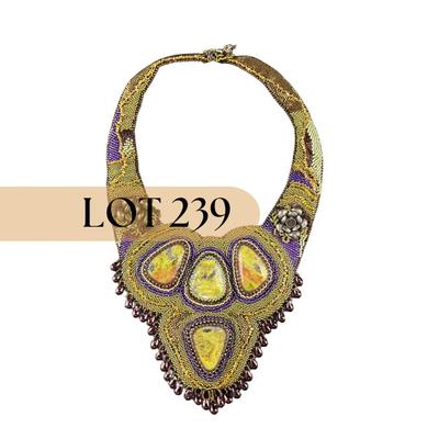 -239- ARTISAN | Stone & Beaded With Leather Back Necklace