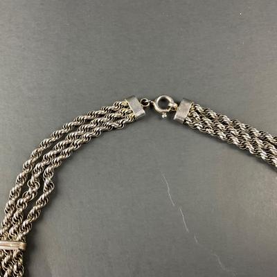 -241- SILVER | 925 Sterling Silver & Amethyst Stone Necklace | Marked