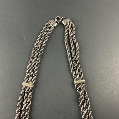-241- SILVER | 925 Sterling Silver & Amethyst Stone Necklace | Marked