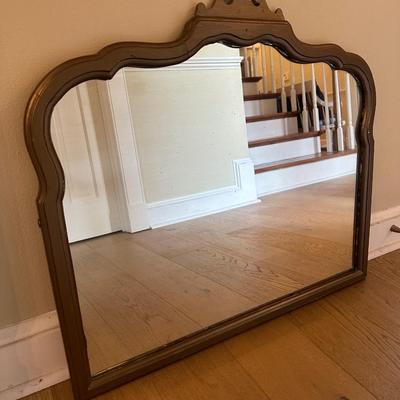 Vintage Large and Heavy Wood Mirror