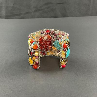 -244- ARTISAN | Colorful Handmade Beaded Bracelet Cuff