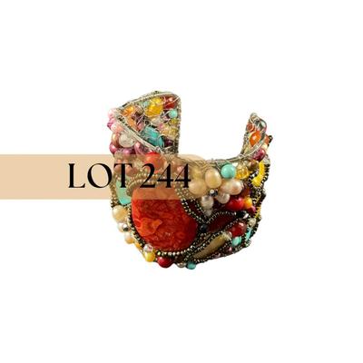 -244- ARTISAN | Colorful Handmade Beaded Bracelet Cuff