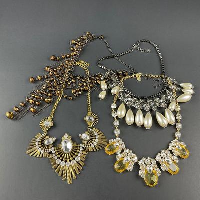-245- COSTUME JEWELRY | Miscellaneous Beaded & Rhinestone Necklaces