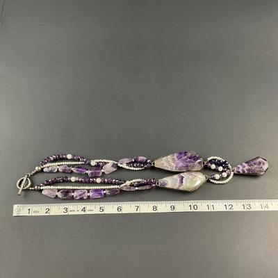 -248- ARTISAN | Handmade Amethyst & Beaded With Silver Accents Necklace