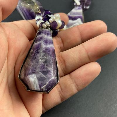 -248- ARTISAN | Handmade Amethyst & Beaded With Silver Accents Necklace