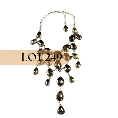 -249- SILVER | Smokey Quartz 925 Sterling Statement Necklace