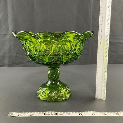 -252- LE SMITH | Green Moon & Stars Crimped Compote