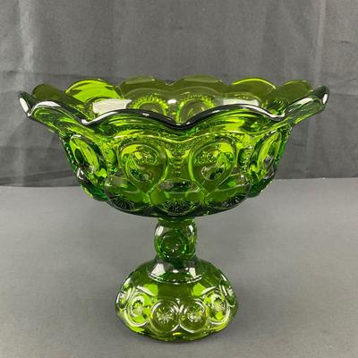 -252- LE SMITH | Green Moon & Stars Crimped Compote