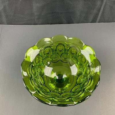 -252- LE SMITH | Green Moon & Stars Crimped Compote