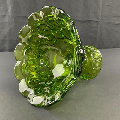 -252- LE SMITH | Green Moon & Stars Crimped Compote