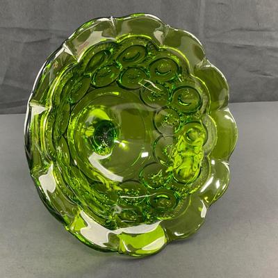 -252- LE SMITH | Green Moon & Stars Crimped Compote