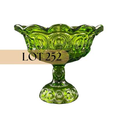 -252- LE SMITH | Green Moon & Stars Crimped Compote