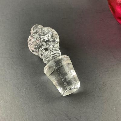 -255- FENTON | Cruet Cranberry Overlay Dot Optic | Hand Blown Glass