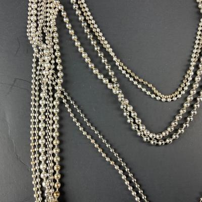 -259- CHICOS | Metal Ball/Bead Multi-Strand Chain Necklace | Marked
