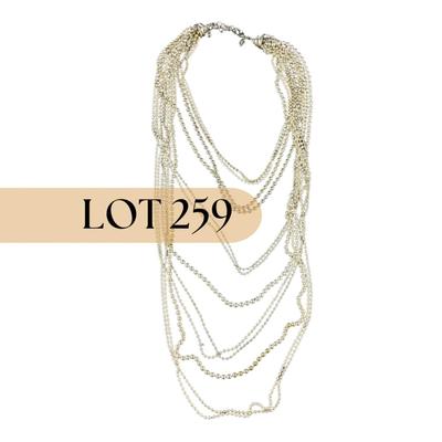 -259- CHICOS | Metal Ball/Bead Multi-Strand Chain Necklace | Marked
