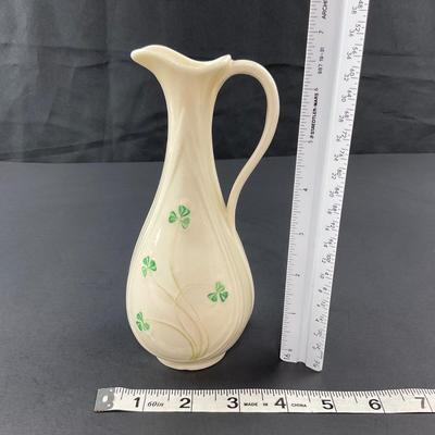 -261- BELLEEK | Irish Porcelain Typher Jug Shamrock Pattern | 6th Mark
