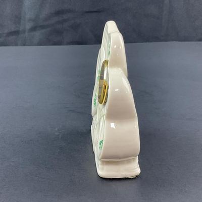 -263- BELLEEK | Irish Blarney Shamrock Clock | 8th Mark
