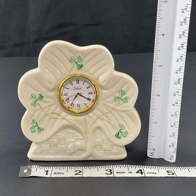 -263- BELLEEK | Irish Blarney Shamrock Clock | 8th Mark