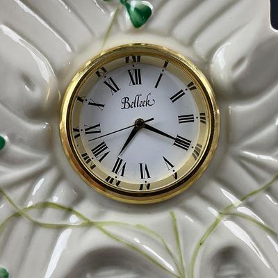 -263- BELLEEK | Irish Blarney Shamrock Clock | 8th Mark