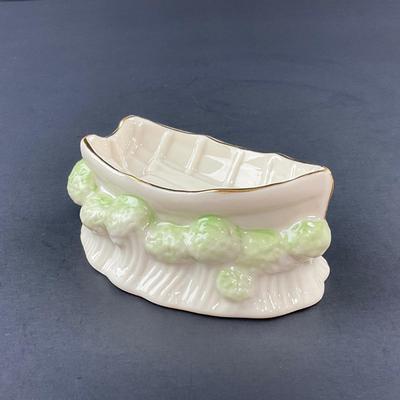 -265- BELLEEK | Irish Porcelain Boat Trinket Dish | 6th Mark