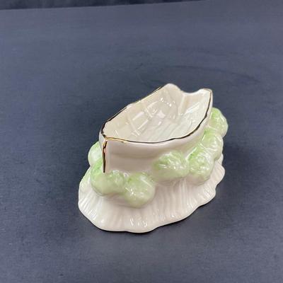 -265- BELLEEK | Irish Porcelain Boat Trinket Dish | 6th Mark