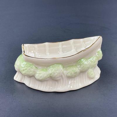 -265- BELLEEK | Irish Porcelain Boat Trinket Dish | 6th Mark