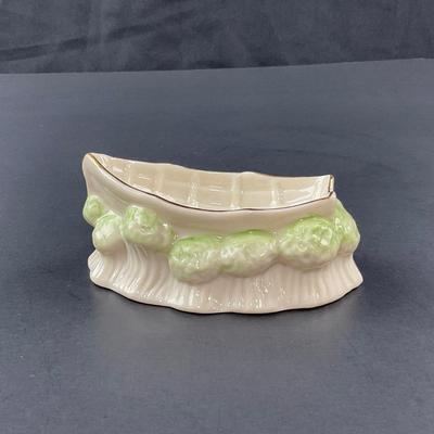 -265- BELLEEK | Irish Porcelain Boat Trinket Dish | 6th Mark
