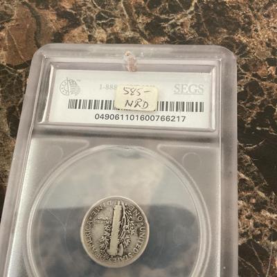 1916 D graded barber dime with store receipt