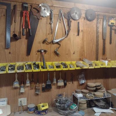 Assortment of Tools, Hardware and Shop Accessories (See all Pictures)