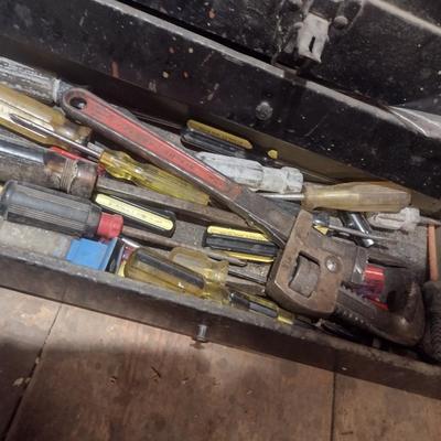 Metal Toolbox with Contents