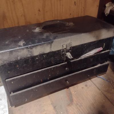 Metal Toolbox with Contents
