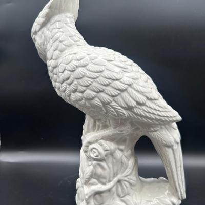 Vintage White Ceramic Cockatoo