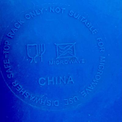 Vintage Blue Wave Divided Melamine Dish, Chip and Dip Server, Snack Dish