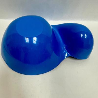 Vintage Blue Wave Divided Melamine Dish, Chip and Dip Server, Snack Dish