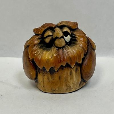 Winking Owl Figurine Beasties of the kingdom John Raya Designs Orlando FL 2.5" tall