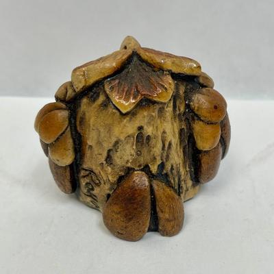 Winking Owl Figurine Beasties of the kingdom John Raya Designs Orlando FL 2.5" tall