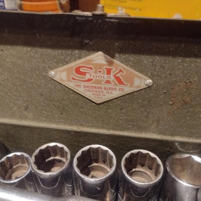 S-K Tools 1/2" Socket Set with Metal Storage Box